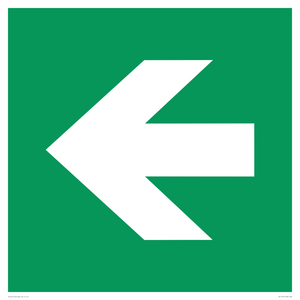 E913 Safe condition: Left arrow (90 deg supplimentary)